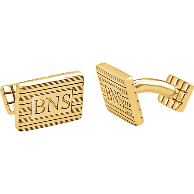 Men’s Cufflinks- Personalizable Initials 3-Letter Monogram (13x18mm) - Image 5