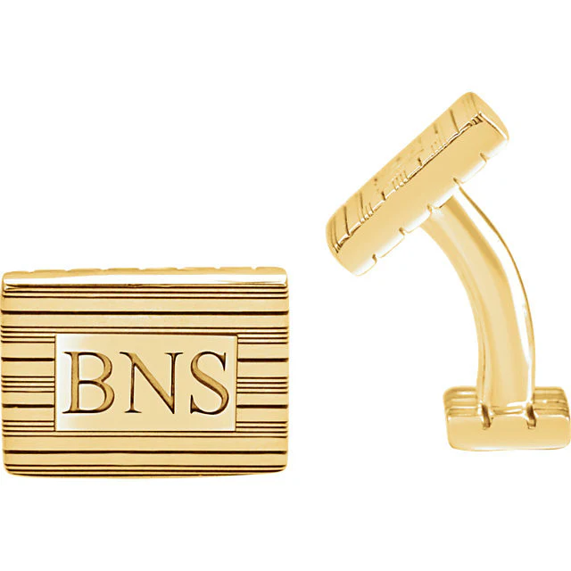 Men’s Cufflinks- Personalizable Initials 3-Letter Monogram (13x18mm) - Image 6