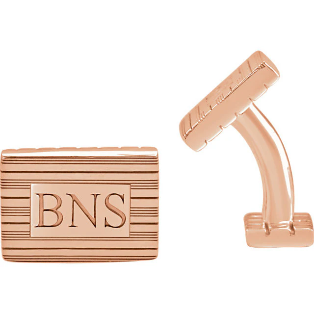 Men’s Cufflinks- Personalizable Initials 3-Letter Monogram (13x18mm) - Image 8