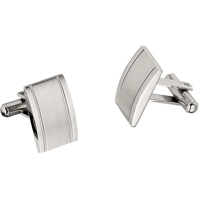 Men’s Cufflinks- Rectangular Coqueture® Licensed Engravable Design - Image 2
