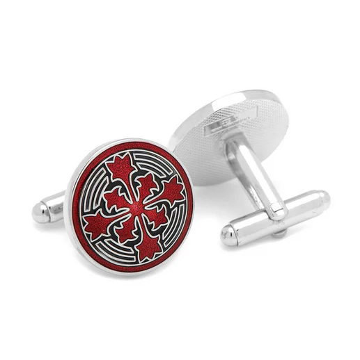 Men’s Cufflinks- Red Enameled Firenze Petal - Image 3
