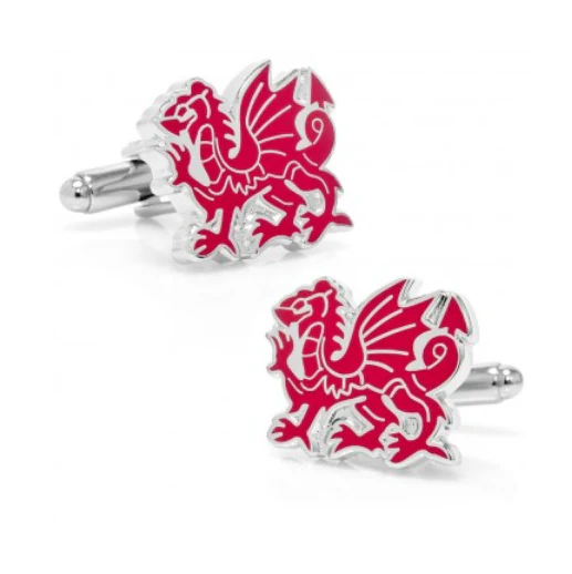 Men’s Cufflinks- Red Welsh Dragons - Image 2