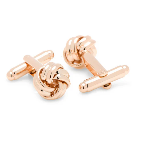 Men’s Cufflinks- Rose Gold Plated Knot Designs - Image 3