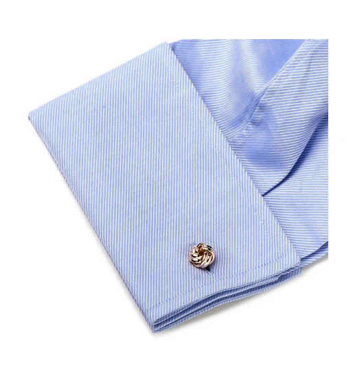 Men’s Cufflinks- Rose Gold Plated Knot Designs - Image 4
