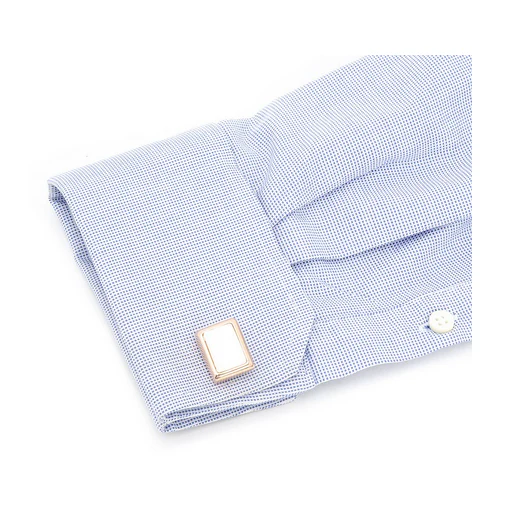 Men’s Cufflinks- Rose Gold Plated with Mother of Pearl (JFK Presidential) - Image 4