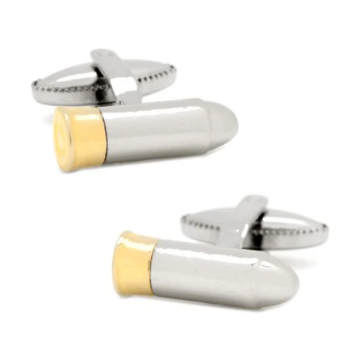 Men’s Cufflinks- Silver and Gold Plated Bullet Designs - Image 2
