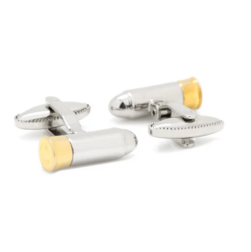 Men’s Cufflinks- Silver and Gold Plated Bullet Designs - Image 3