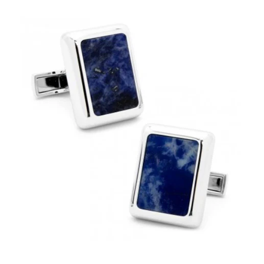 Men’s Cufflinks- Silver Plated and Blue Lapis (JFK Presidential) - Image 3