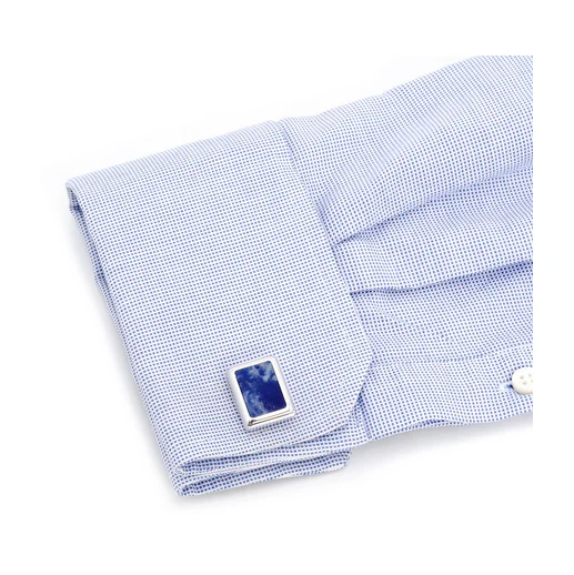 Men’s Cufflinks- Silver Plated and Blue Lapis (JFK Presidential) - Image 4