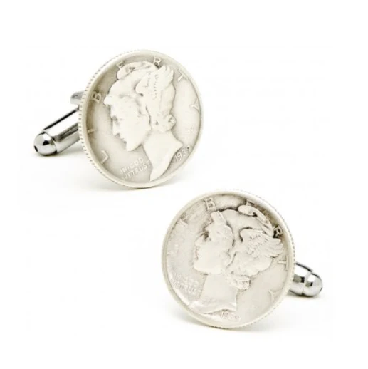 Men’s Cufflinks- Silver Plated Authentic Liberty Dime Coin Jewelry - Image 2
