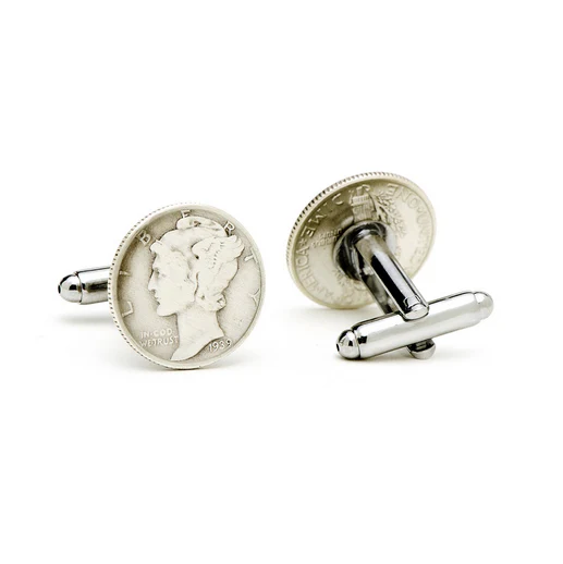 Men’s Cufflinks- Silver Plated Authentic Liberty Dime Coin Jewelry - Image 3