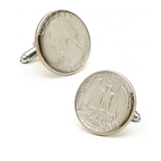 Men’s Cufflinks- Silver Plated Authentic U.S. Quarter Coin Jewelry - Image 2