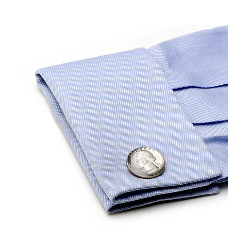 Men’s Cufflinks- Silver Plated Authentic U.S. Quarter Coin Jewelry - Image 4