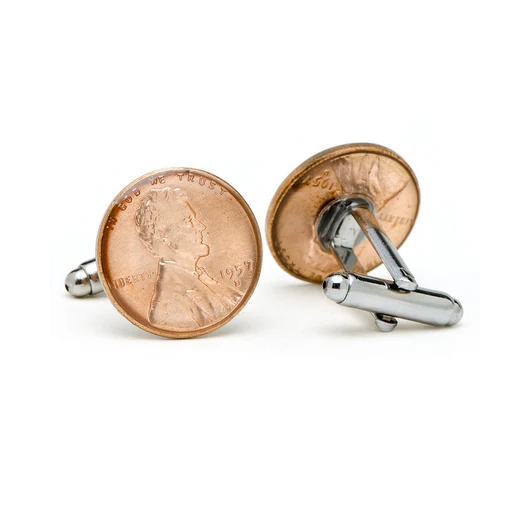 Men’s Cufflinks- Silver Plated Authentic U.S. "Wheat Penny" Coin Jewelry - Image 3
