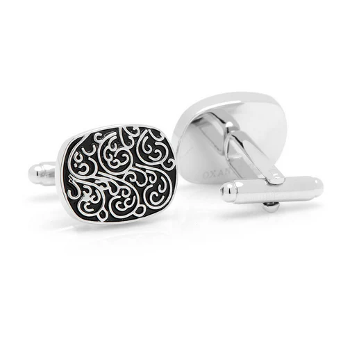 Men’s Cufflinks- Silver Plated Clouds-Design Filigree - Image 2