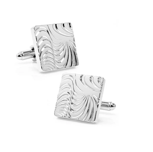 Men’s Cufflinks- Silver Plated Hypnotic Design - Image 2