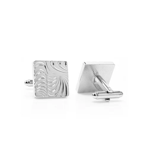 Men’s Cufflinks- Silver Plated Hypnotic Design - Image 3