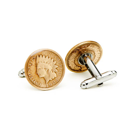 Men’s Cufflinks- Silver Plated Indian Head Penny Coin Jewelry - Image 3