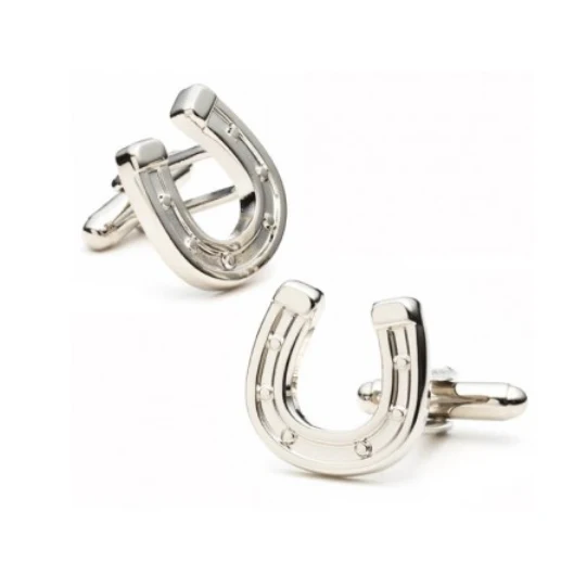 Men’s Cufflinks- Silver Plated Lucky Horseshoes - Image 3