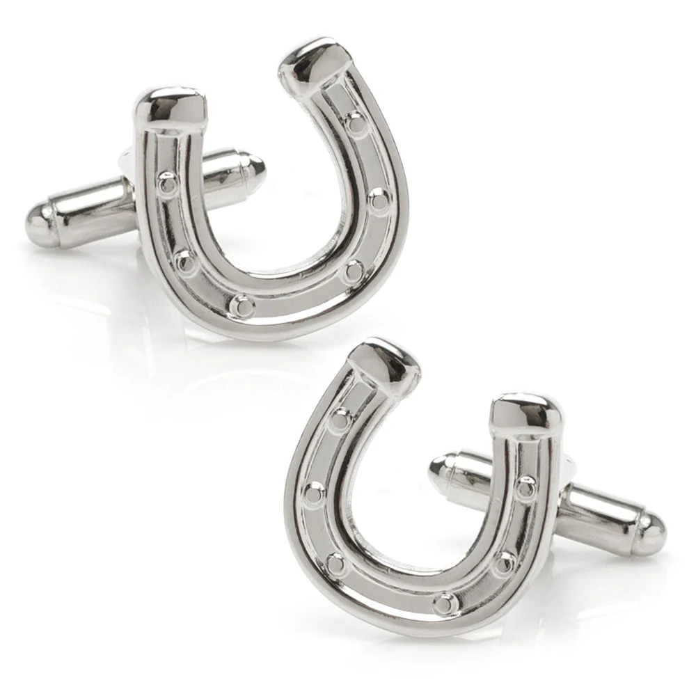 Men’s Cufflinks- Silver Plated Lucky Horseshoes - Image 4