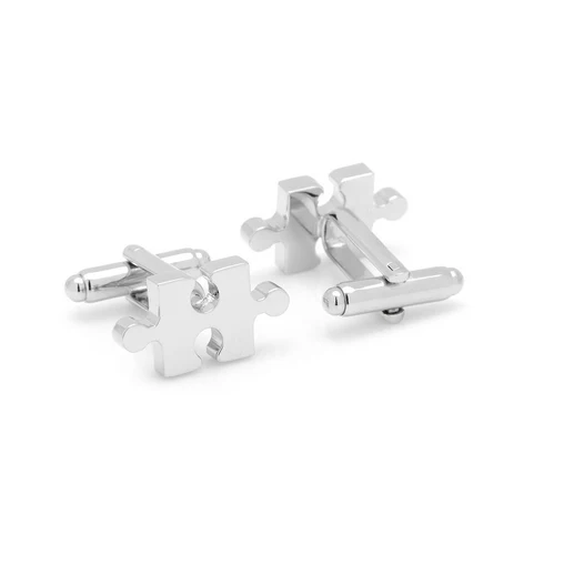 Men’s Cufflinks- Silver Plated Puzzle Pieces - Image 3