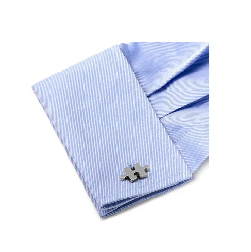 Men’s Cufflinks- Silver Plated Puzzle Pieces - Image 5