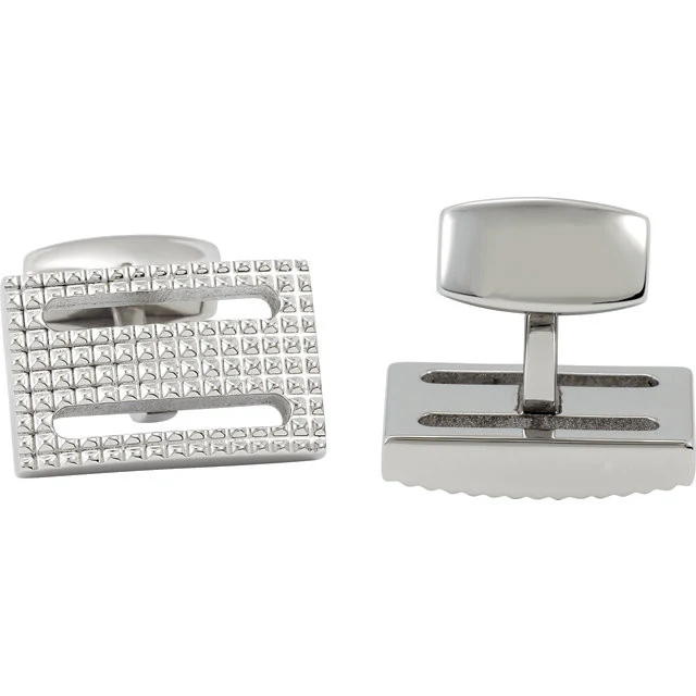 Men’s Cufflinks- Stainless Steel "Aluminum Toolbox" Inspired - Image 2