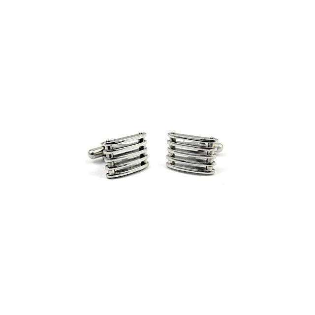 Men’s Cufflinks- Stainless Steel Fence Design - Image 2
