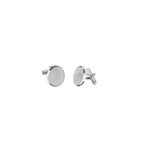 Men’s Cufflinks- Stainless Steel Oval Design (Classic Engravable Style) - Image 2