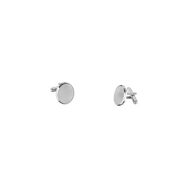 Men’s Cufflinks- Stainless Steel Oval Design (Classic Engravable Style) - Image 3