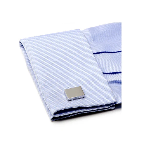 Men’s Cufflinks- Stainless Steel Rectangle with Infinity Edges - Image 4