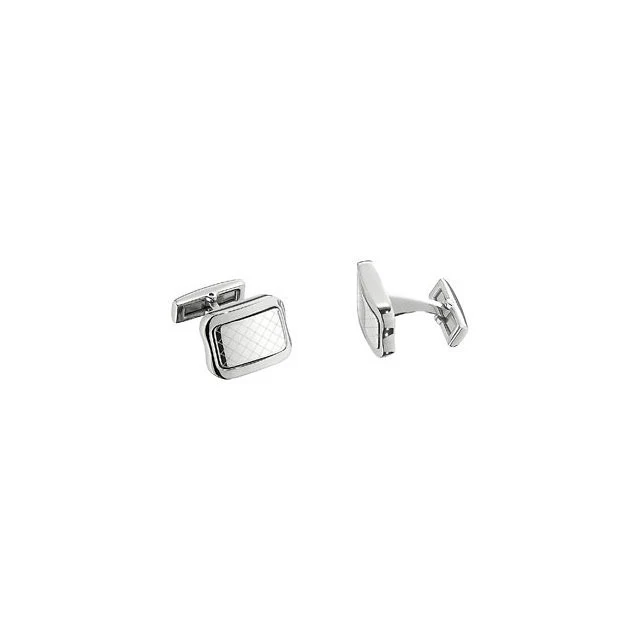 Men’s Cufflinks- Stainless Steel with Chain-Link Inpired Center - Image 3