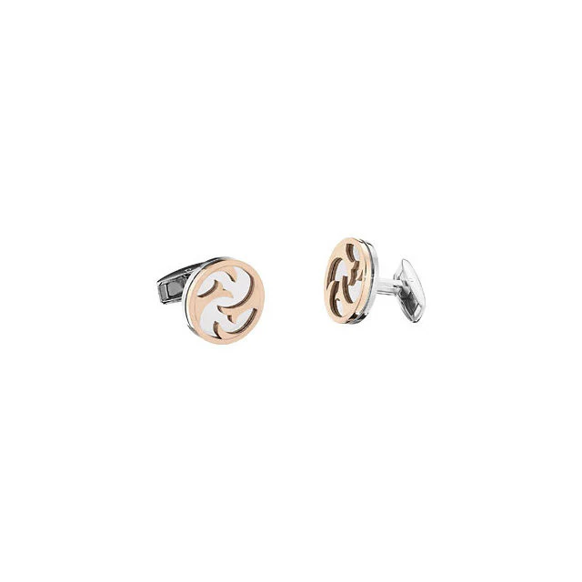 Men’s Cufflinks- Stainless Steel with Immerse Plating and Wild Assymetrical Etching - Image 2