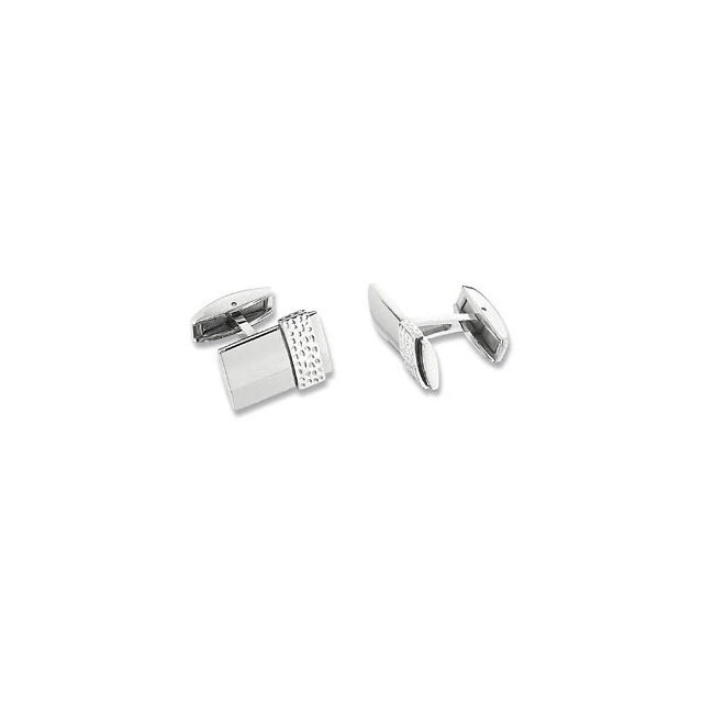 Men’s Cufflinks- Stainless Steel with Sterling Silver Inlay - Image 3