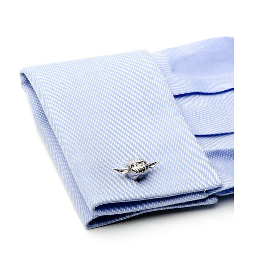 Men’s Cufflinks- 3D Palladium Plated Yoda Head (Licensed Star Wars ®) - Image 4