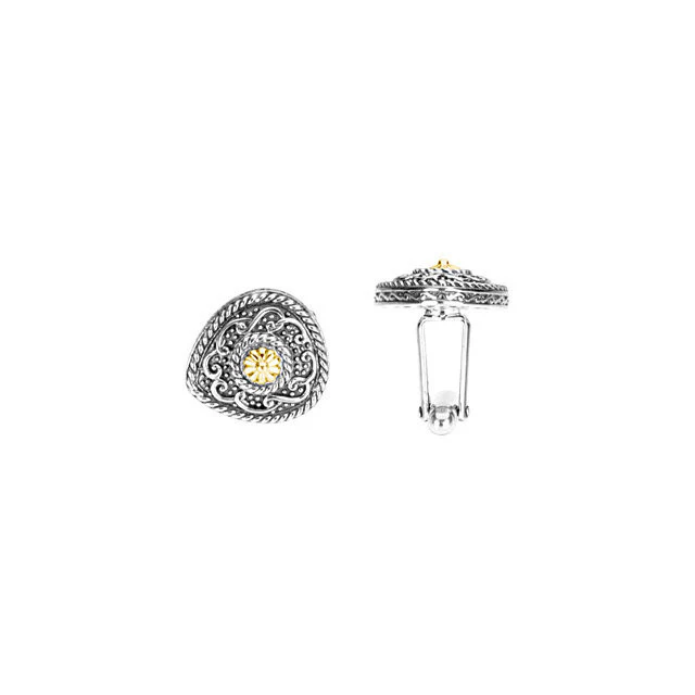 Men’s Cufflinks- Sterling Silver & 14K Yellow Gold Two-Tone - Image 3