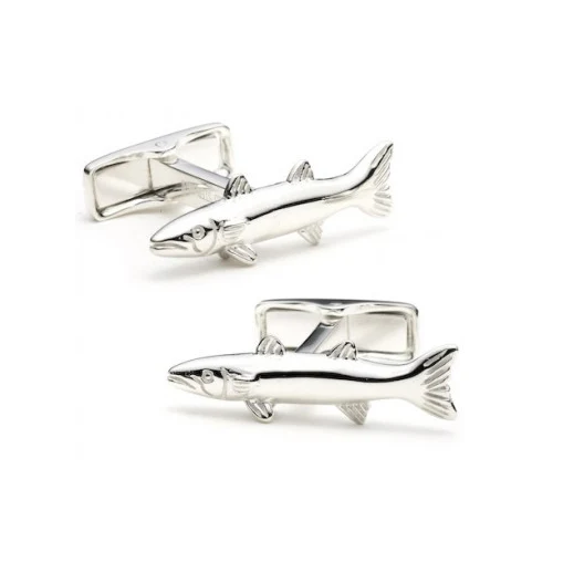 Men’s Cufflinks- Sterling Silver Barracudas - Image 3