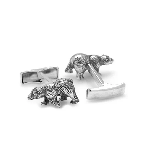 Men’s Cufflinks- Sterling Silver Bears - Image 4