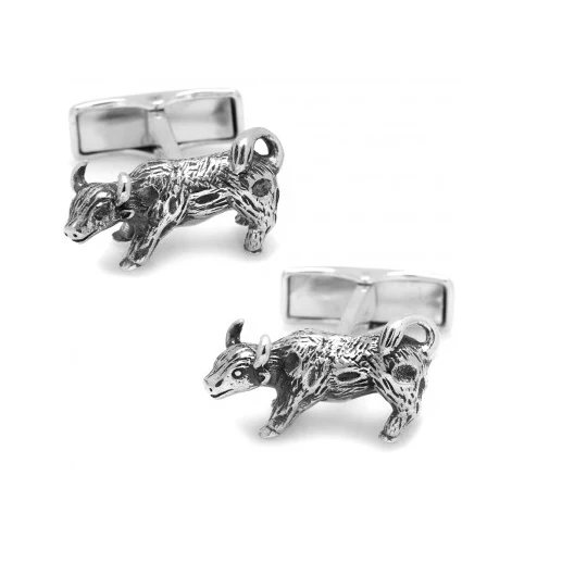 Men’s Cufflinks- Sterling Silver Bulls - Image 2