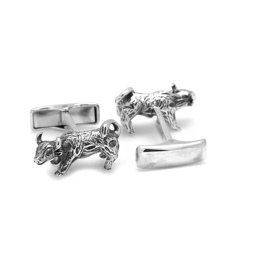 Men’s Cufflinks- Sterling Silver Bulls - Image 3