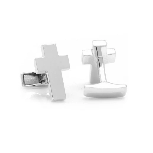 Men’s Cufflinks- Sterling Silver Cross - Image 3
