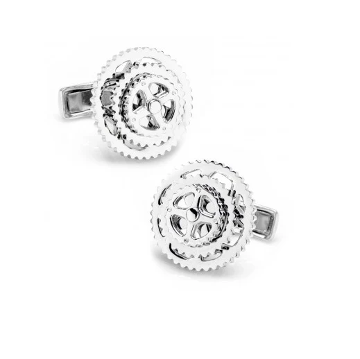 Men’s Cufflinks- Sterling Silver Cyclists Design - Image 3