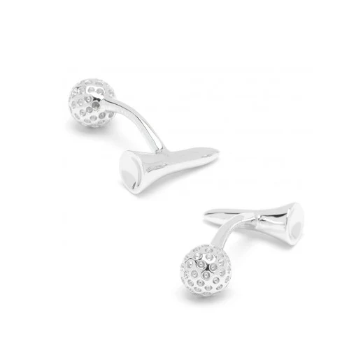 Men’s Cufflinks- Sterling Silver Double Sided Golf Tees - Image 2