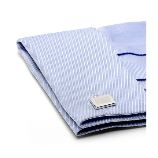 Men’s Cufflinks- Sterling Silver Engravable Etched Rectangles - Image 5