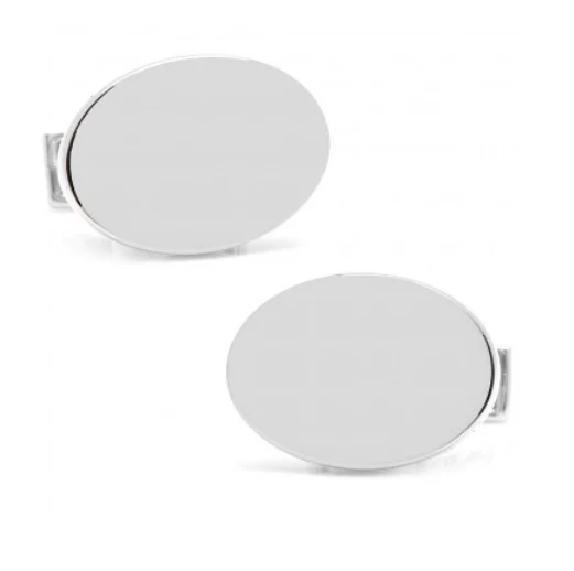 Men’s Cufflinks- Sterling Silver Engravable Infinity Edge Ovals - Image 3