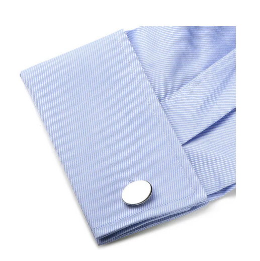 Men’s Cufflinks- Sterling Silver Engravable Infinity Edge Ovals - Image 5