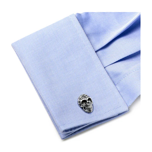 Men’s Cufflinks- Sterling Silver Fatale Skulls Design - Image 4