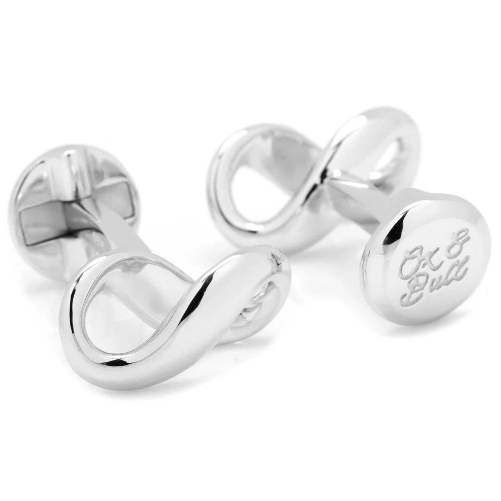 Men’s Cufflinks- Sterling Silver featuring Heavy Infinity Symbol - Image 4