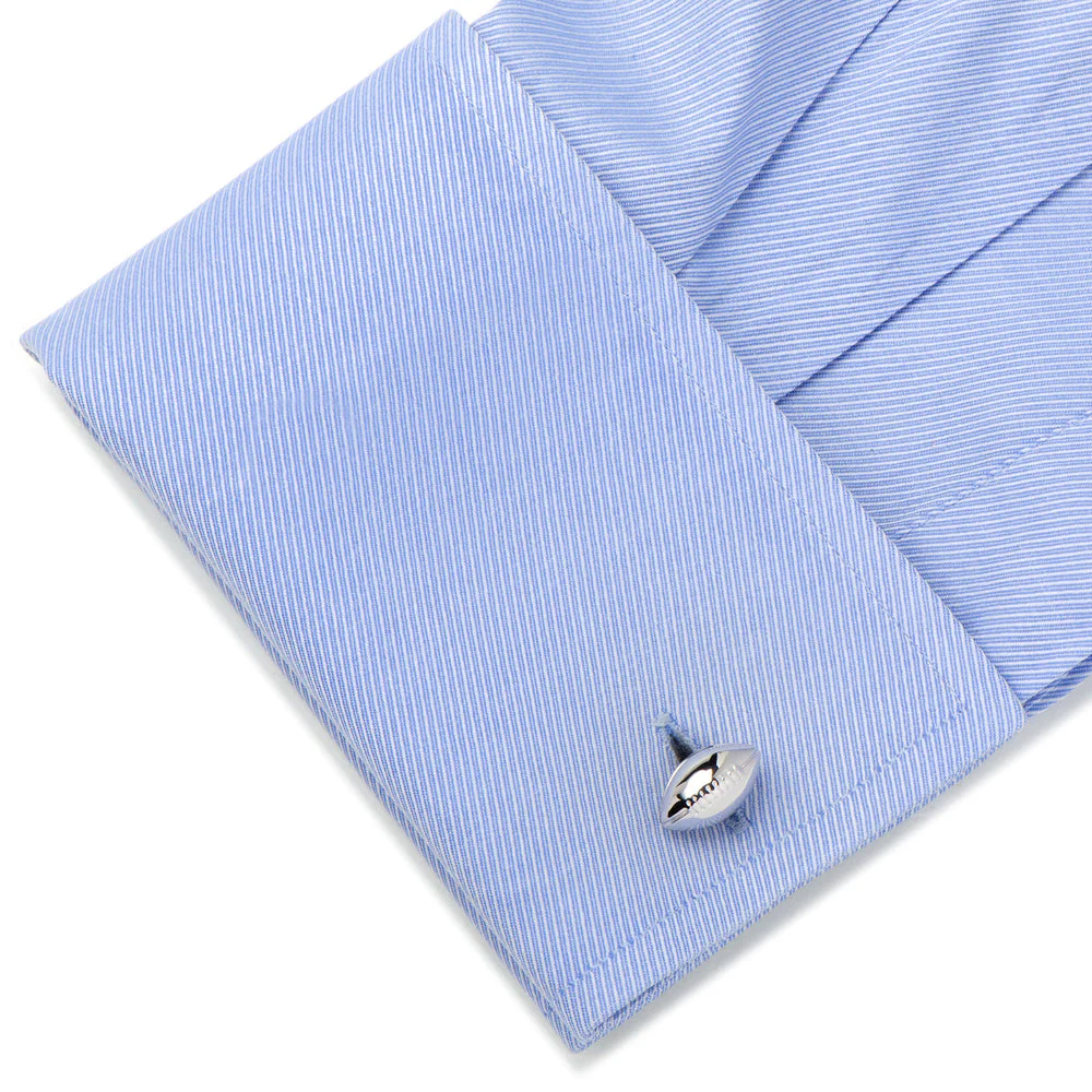 Men’s Cufflinks- Sterling Silver Footballs - Image 2