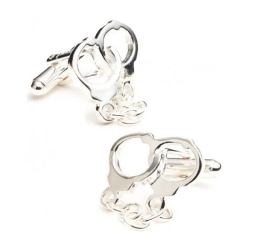 Men’s Cufflinks- Sterling Silver Handcuffs Design - Image 2